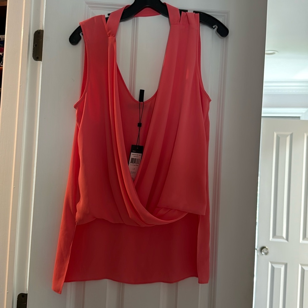 BCBGMaxAzria Pink Wrap Blouse